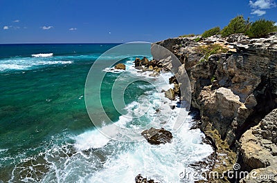 Mahaâ€™ulepu Heritage Trail coast view, Kauai, Hawaii Stock Photo